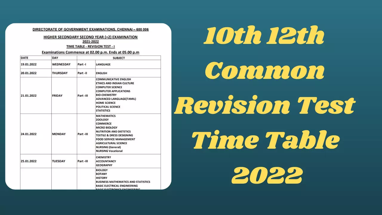 10th Tamil Model Revision Test Question Paper 2022