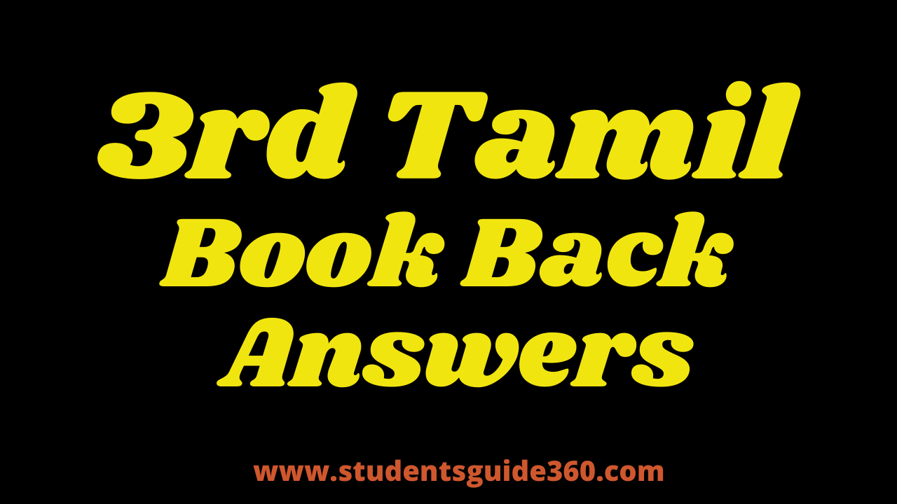 3rd Tamil Term 1 Lesson 1 Book Back Answers