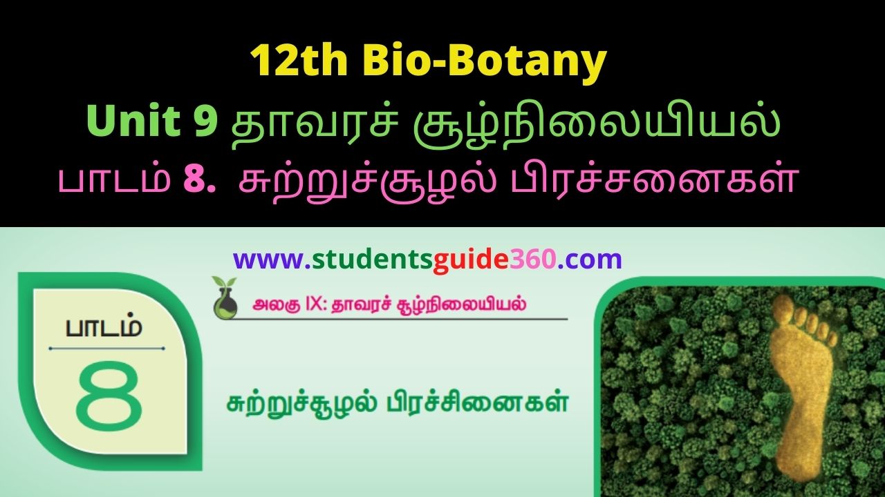 12th Bio-Botany Unit 9 தாவரச் சூழ்நிலையியல் பாடம் 8. சுற்றுச்சூழல் பிரச்சனைகள்