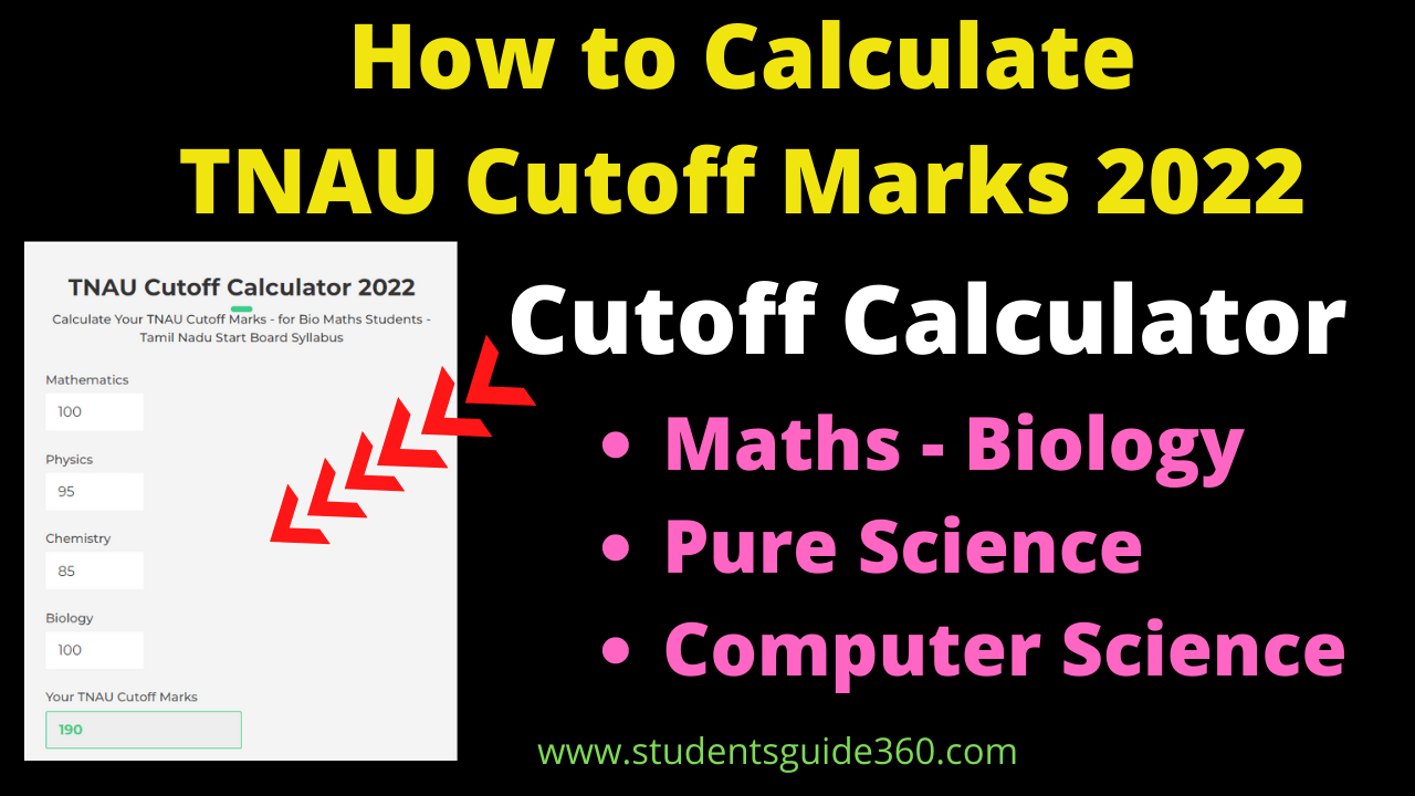 How to Calculate TNAU Cutoff Marks 2022