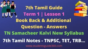 Read more about the article 7th Tamil Guide Term 1 Unit 1.3 Book Back Answers