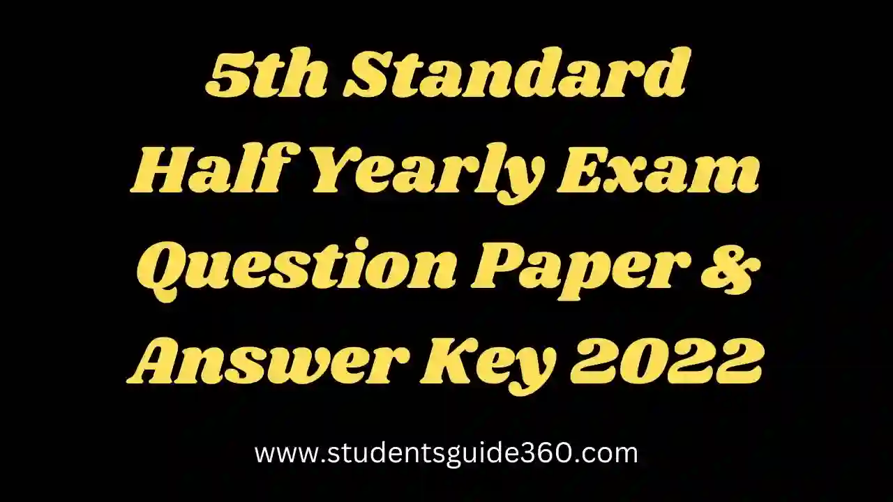 5th Tamil Term 2 Question Paper Answer Key 2022