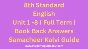 8th English Book Back Answers