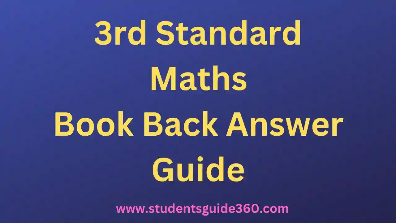 3rd Maths Book Back Answers Guide