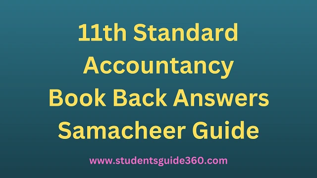 11th Accountancy Book Back Answers