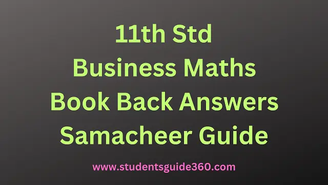 Read more about the article 11th Business Maths Guide