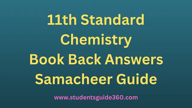 11th Chemistry Book Back Answers Guide
