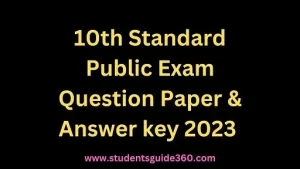 Read more about the article 10th Maths Public Exam Answer Key 2023