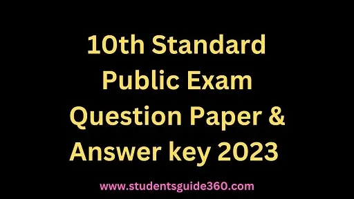 10th Public Exam Q & A 2023