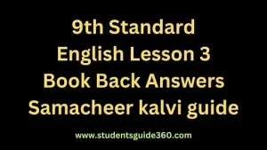 Read more about the article 9th English Unit 3 Supplementary Earthquake Book Back Answers