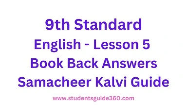 9th English Unit 5 Book Back Answers