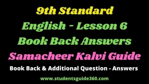 Read more about the article 9th English Unit 6 Supplementary Mother’s Voice Book Back Answers