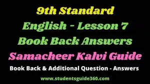 Read more about the article 9th English Book Back Answers Unit 7 Prose A Birthday Letter