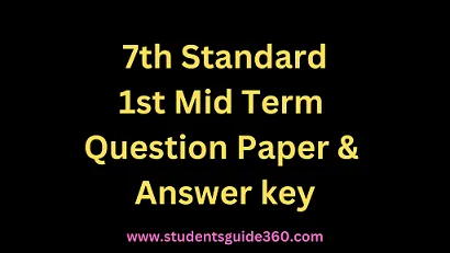 7th 1st Mid Term Question Paper 2023