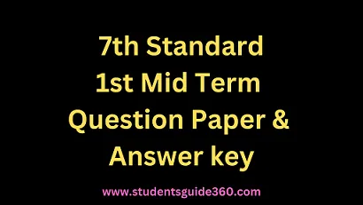 You are currently viewing 7th 1st Mid Term Question Paper 2023