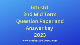 6th 2nd Mid Term Question Paper and Answer key 2023