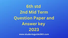 Read more about the article 6th Maths 2nd Mid Term Question Paper & Answer Key 2023