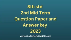 Read more about the article 8th 2nd Mid Term Question Paper and Answer key 2023