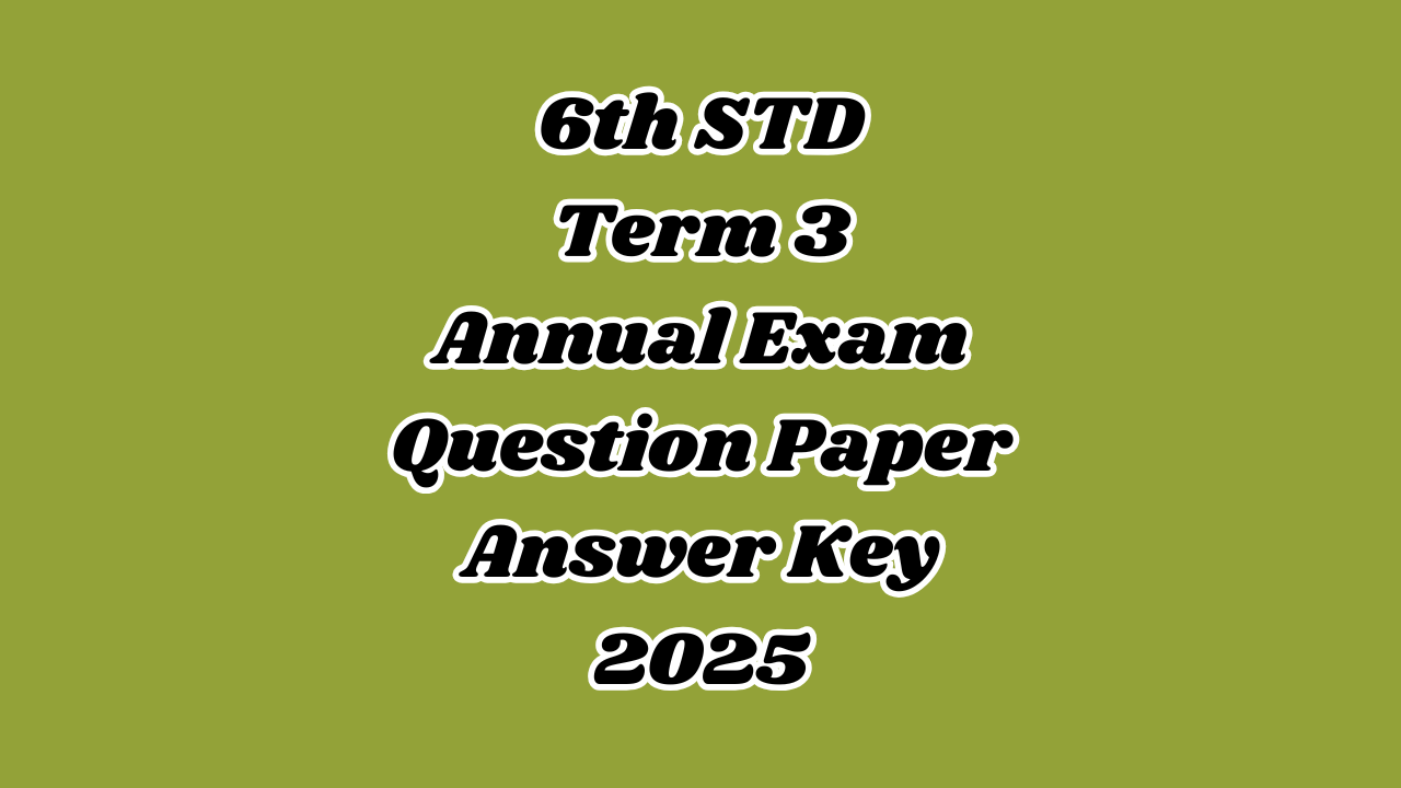 6th Term 3 - Annual Exam Question Paper 2025